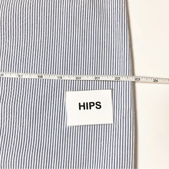 Draper James NWT Seersucker Ruffle Shirt Dress 12 blue white classic shift - Picture 11 of 12